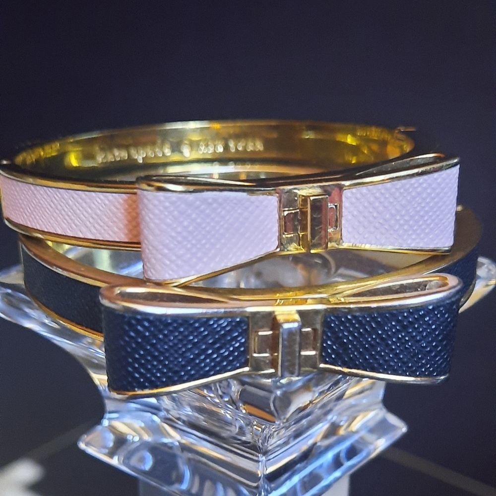 Kate Spade Bow Bracelet 1 Pink and 1 Black.